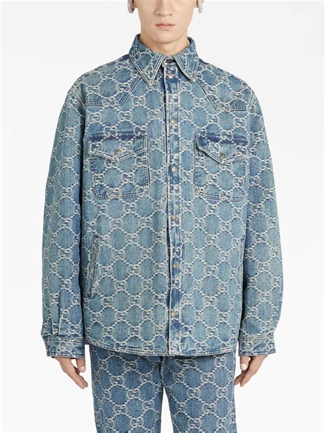 80s gucci denim jacket|GG jacquard denim jacket in white .